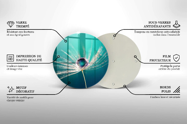 Cutting board Dew on a dandelion