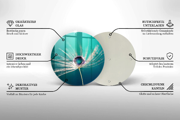 Cutting board Dew on a dandelion