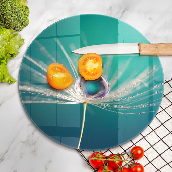 Cutting board Dew on a dandelion