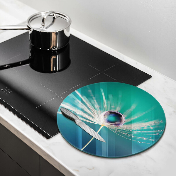 Cutting board Dew on a dandelion