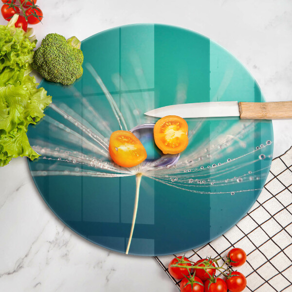 Cutting board Dew on a dandelion