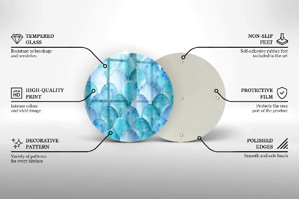 Cutting board Watercolor scales