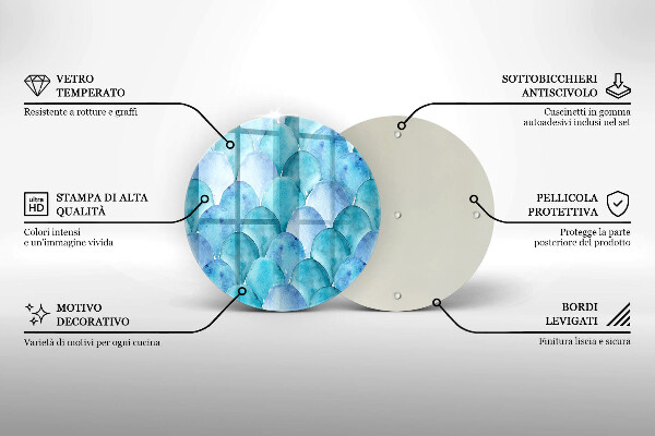 Cutting board Watercolor scales