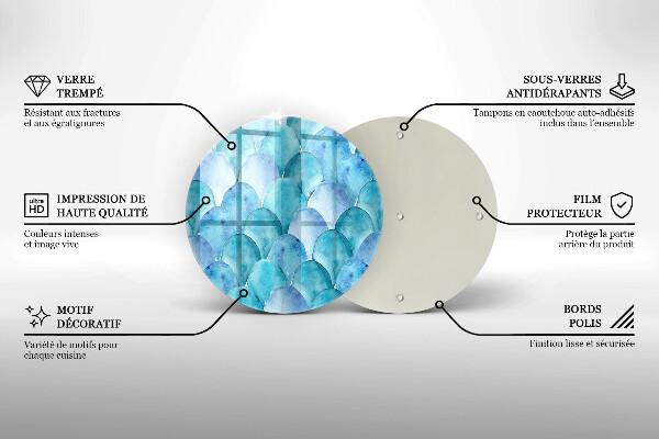 Cutting board Watercolor scales