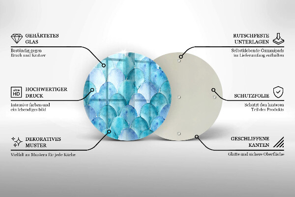 Cutting board Watercolor scales