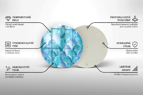 Cutting board Watercolor scales