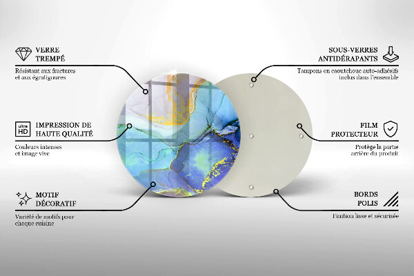 Cutting board Cracked stone gold