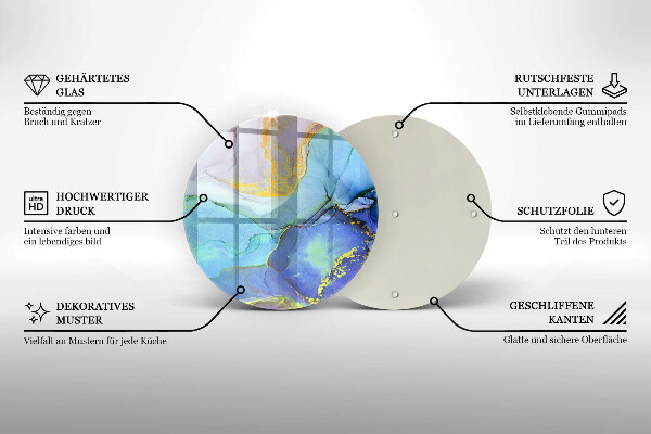 Cutting board Cracked stone gold