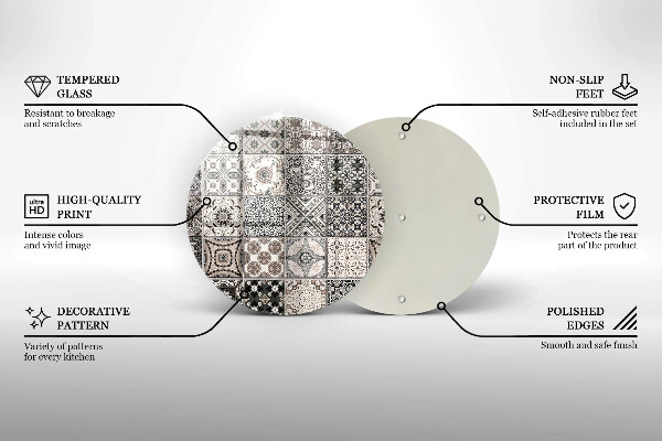 Glass worktop protector Decorative tiles