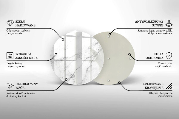 Glass worktop protector Elegant marble texture