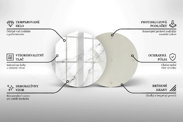 Glass worktop protector Elegant marble texture