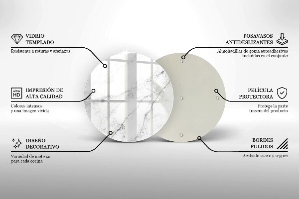 Glass worktop protector Elegant marble texture