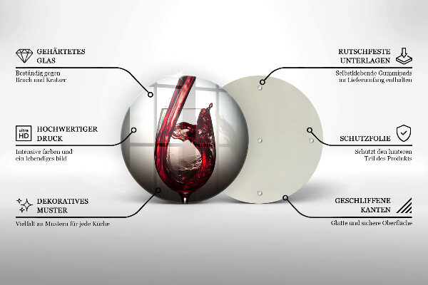 Chopping board Glass and red wine