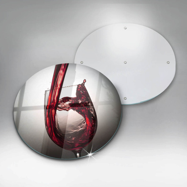 Chopping board Glass and red wine