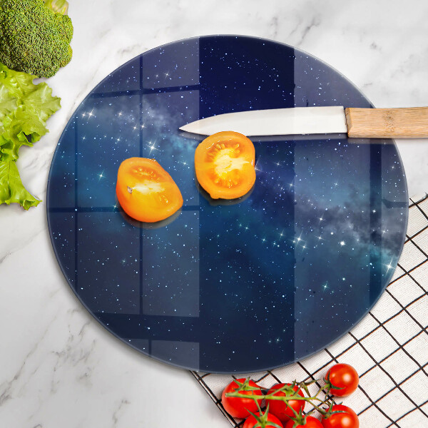 Chopping board glass Space and stars