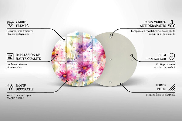 Cutting board Painted flowers