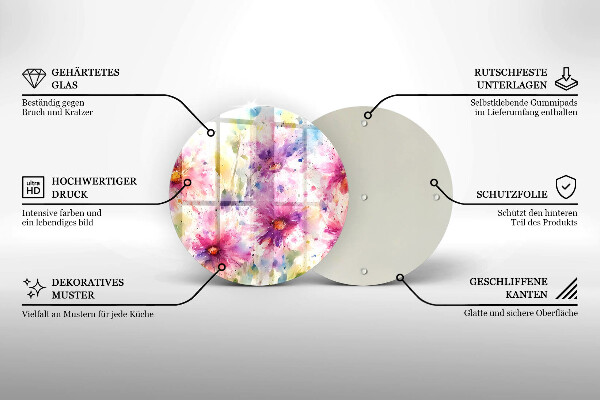 Cutting board Painted flowers