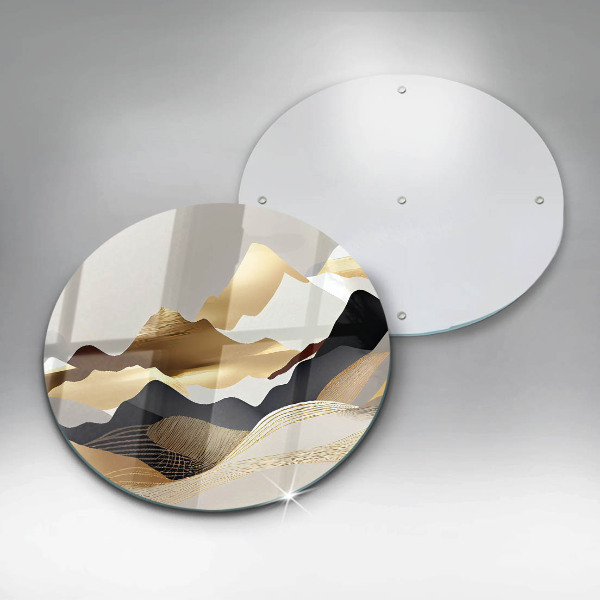 Cutting board Abstraction of golden mountains