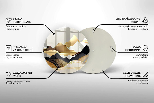 Cutting board Abstraction of golden mountains
