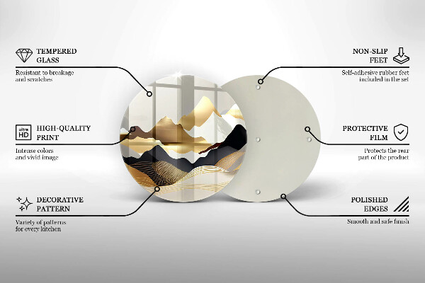 Cutting board Abstraction of golden mountains