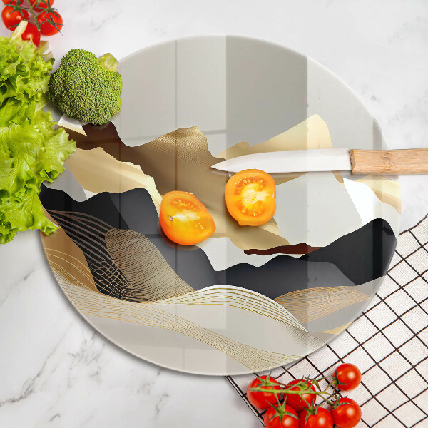 Cutting board Abstraction of golden mountains