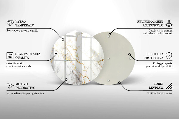 Cutting board Light marble with gold