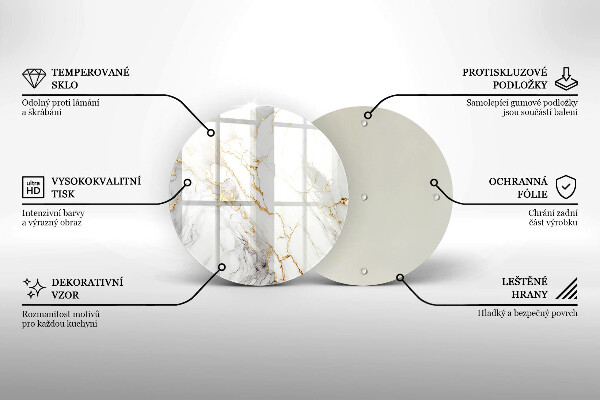 Cutting board Light marble with gold