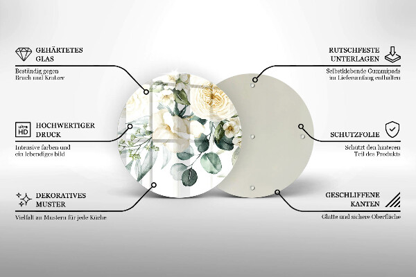 Chopping board Watercolor flowers