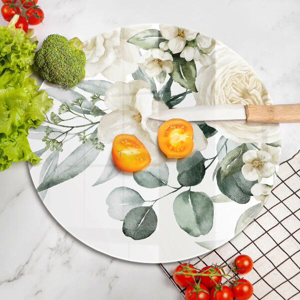 Chopping board Watercolor flowers