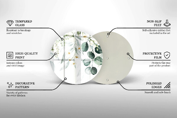 Chopping board Watercolor plants