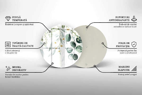 Chopping board Watercolor plants