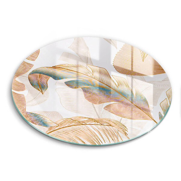 Chopping board Boho feathers and leaves