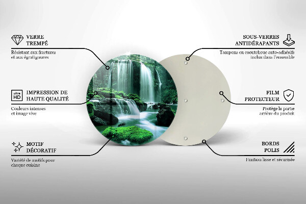 Chopping board Wild waterfall in the jungle