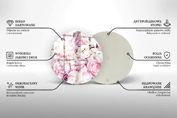 Chopping board Peony bouquet