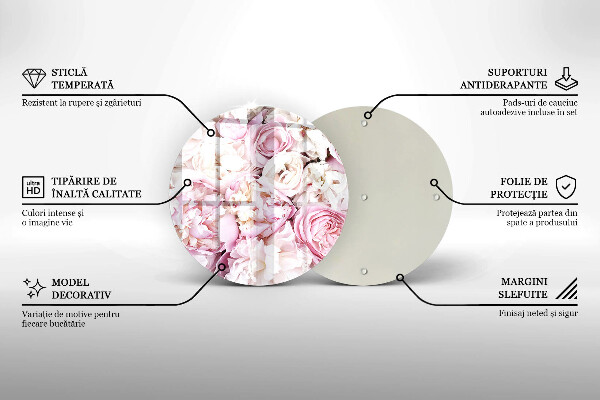 Chopping board Peony bouquet