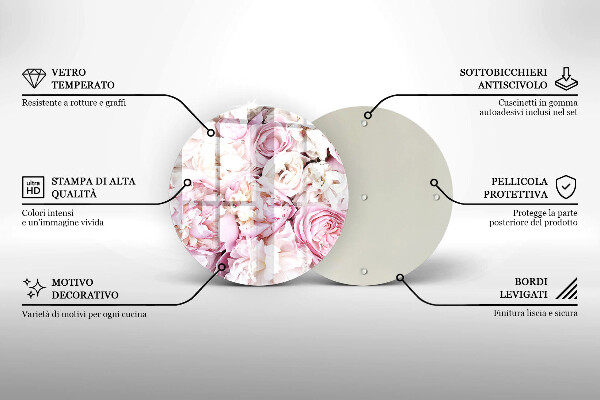 Chopping board Peony bouquet