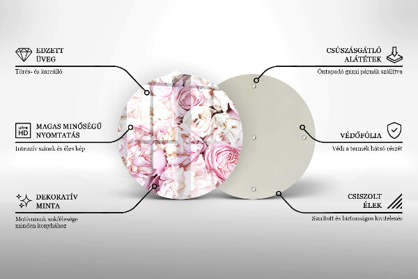 Chopping board Peony bouquet
