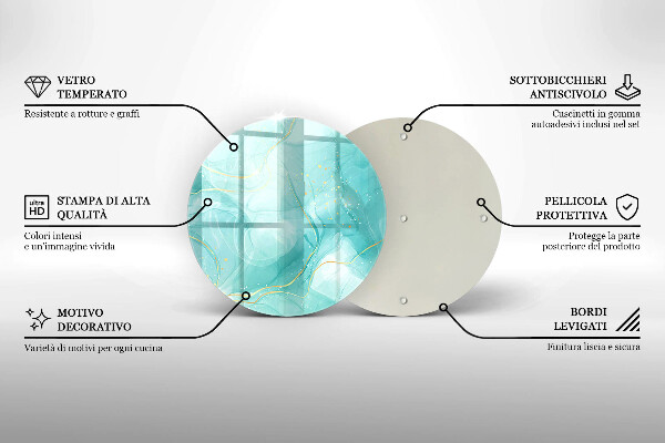 Chopping board Blue-gold abstraction
