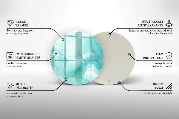 Chopping board Blue-gold abstraction