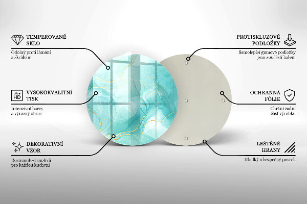 Chopping board Blue-gold abstraction