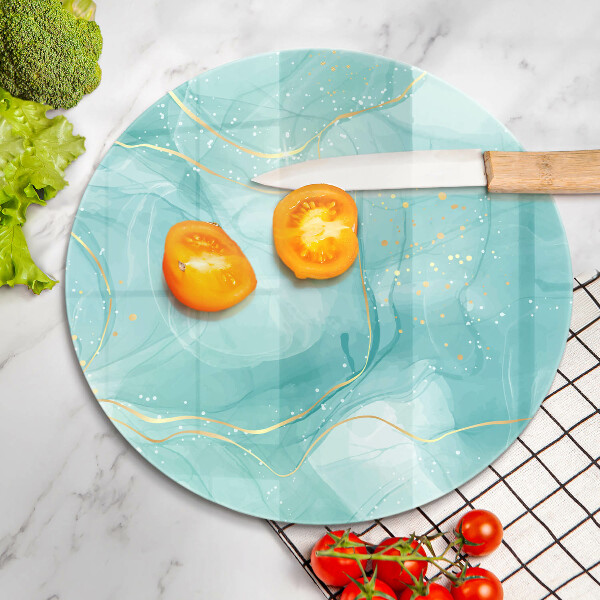Chopping board Blue-gold abstraction