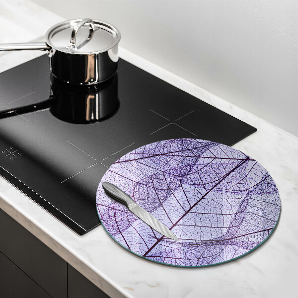 Glass cutting board Leaves with veins