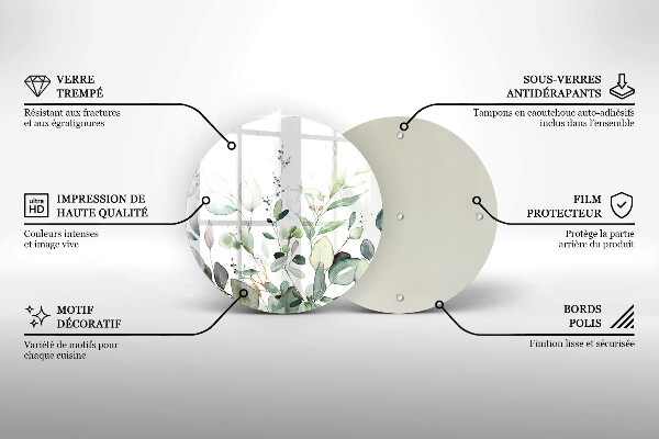 Kitchen worktop protector Watercolor plants