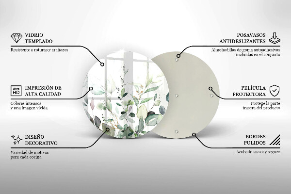 Kitchen worktop protector Watercolor plants