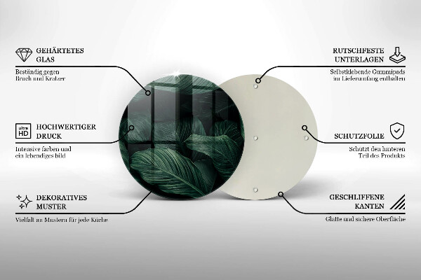 Kitchen worktop protector Dark leaves