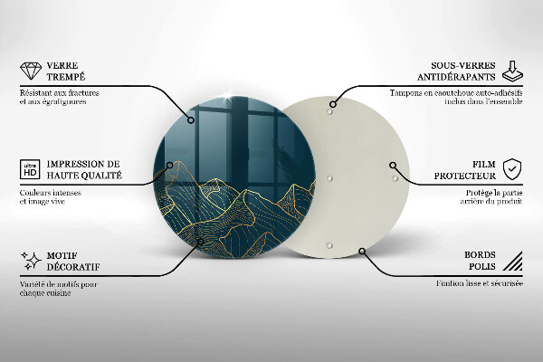 Kitchen worktop protector Abstract mountains