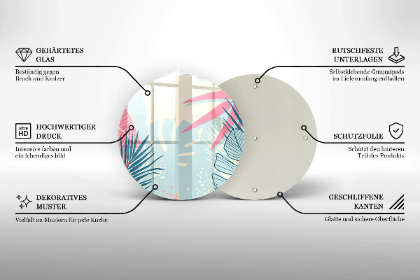 Kitchen worktop protector Pastel leaves