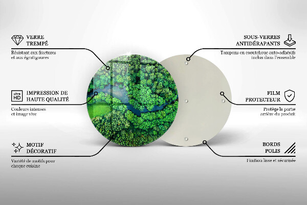 Kitchen worktop protector Forest and river from a bird's eye view