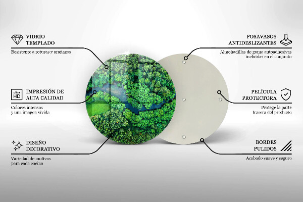 Kitchen worktop protector Forest and river from a bird's eye view