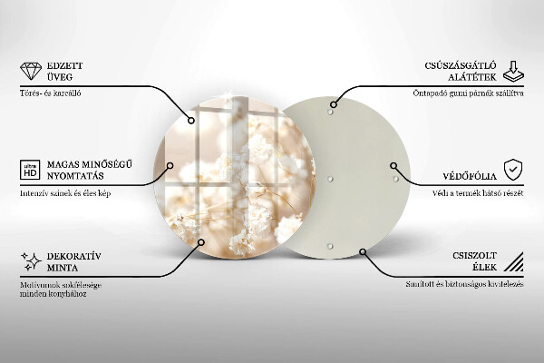 Kitchen worktop protector Delicate white flowers